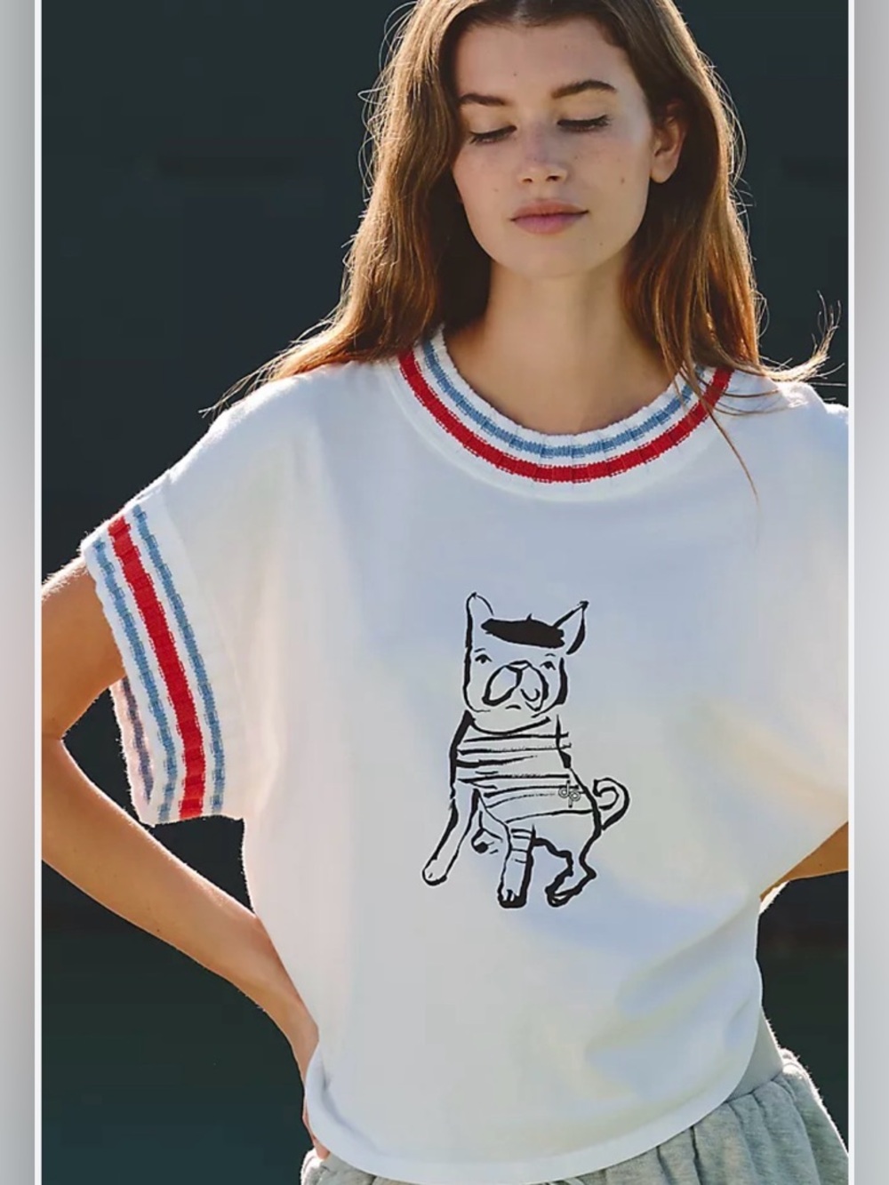 Anthropologie Daily Practice Pup T-Shirt Size Large Artwork: Olivia Sewell NWT
